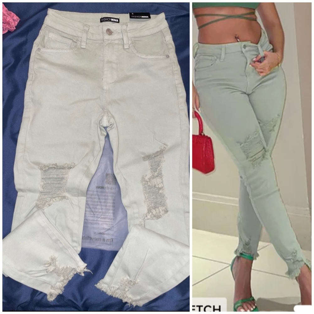 NWT Fashion Nova High Rise Ripped Fray Hem Super Skinny Jeans